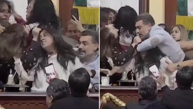 Meclis’te saç saça baş başa kavga! Arbede anı kamerada