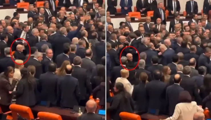 Meclis’teki yumruklu kavga esnasında dikkat çeken görüntü