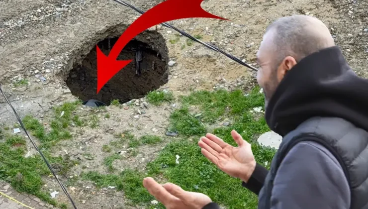 Park halindeki aracı çukur yuttu! Sahibinin sözleri şaşırttı: Sevindim, gömün gitsin