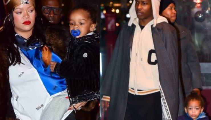 Rihanna çocuklarıyla New York sokaklarında