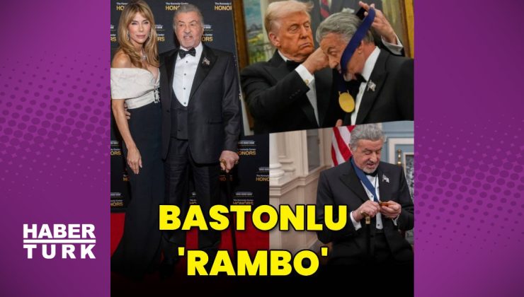 Sylvester Stallone, Donald Trump’tan onur madalyası almaya bastonla gitti