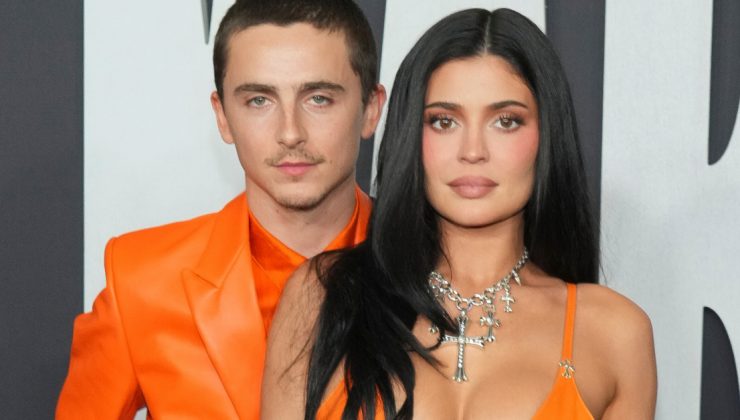 Timothee Chalamet ve Kylie Jenner çiftinin turuncu uyumu