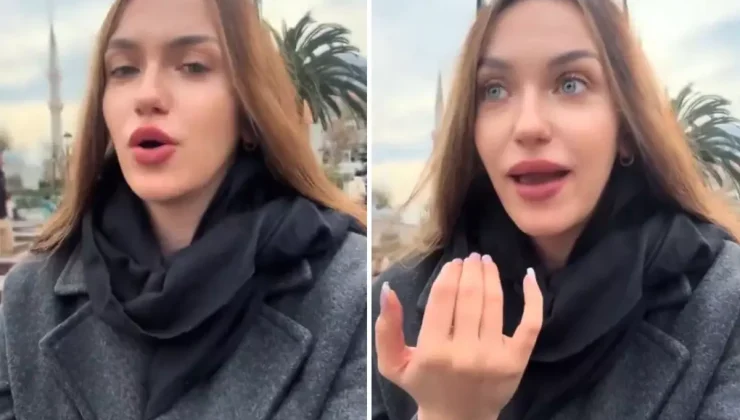 Ukraynalı genç kız, video çekerek Ayasofya’daki uygulamaya tepki gösterdi
