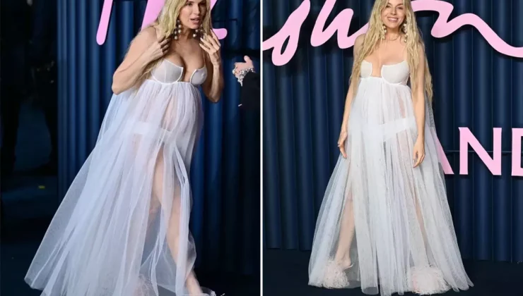 Ünlü oyuncu hamileliğini tül elbisesiyle kırmızı halıda duyurdu