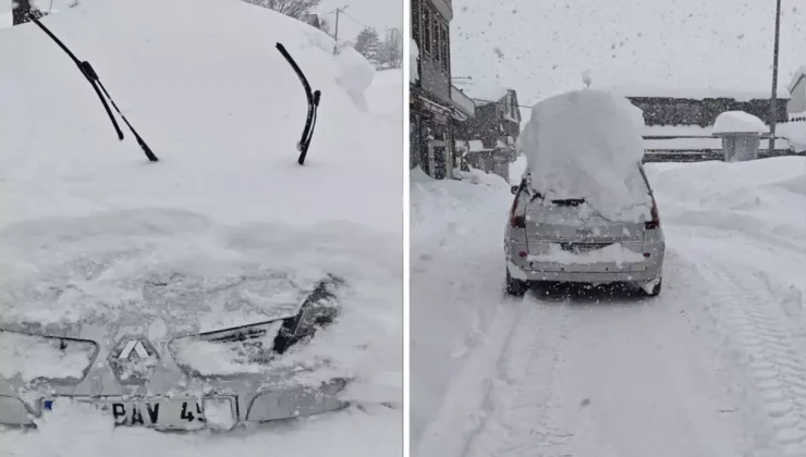 10 gündür durmadan yağıyor! Araçlar bile beyaz örtünün altında kaldı