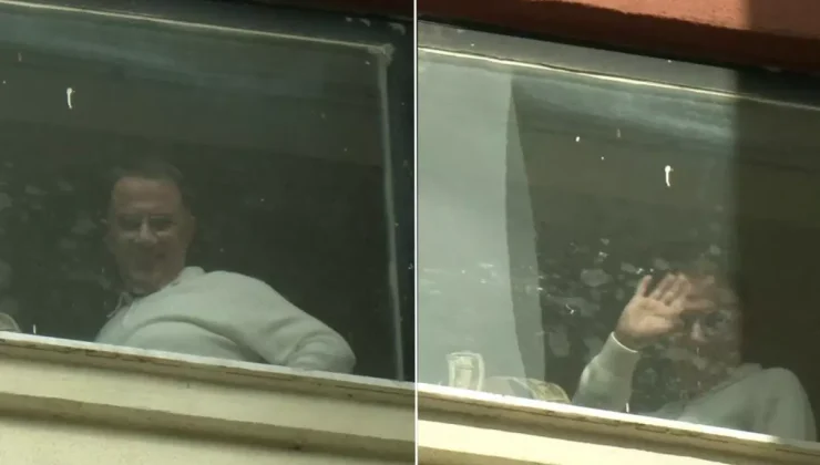 Ameliyat masasına yatacak olan Murat Çalık hastane camından el salladı