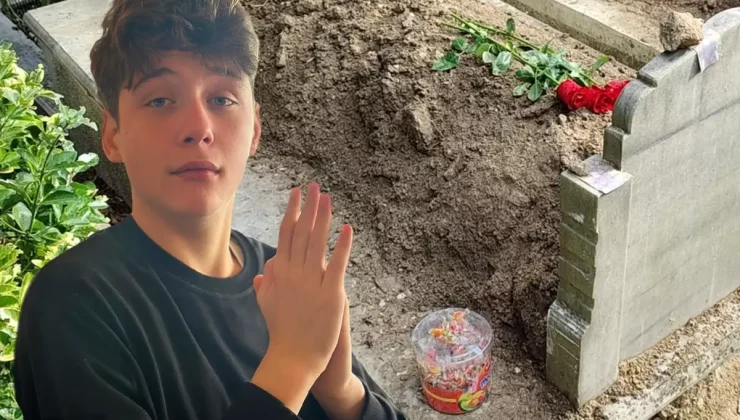 Arkadaşları Atlas’ın mezarına gül ve şeker bıraktı