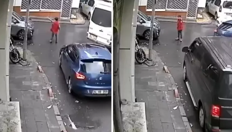 Bayrampaşa’da bir çocuğun ambulansa yol açmak için trafiği yönlendirmesi kamerada