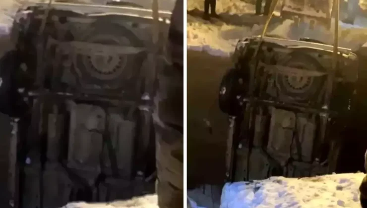 Buzlanma nedeniyle kontrolden çıktı, köprüden düştü