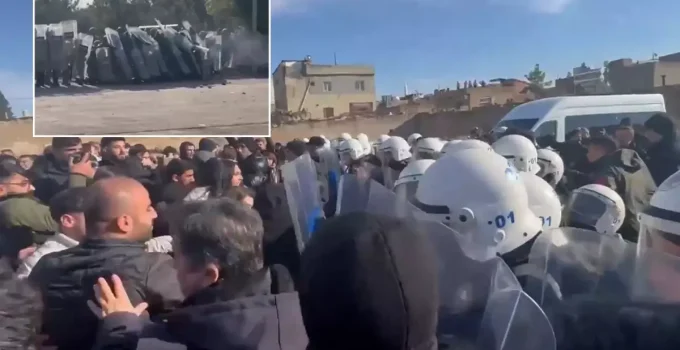 DEM Parti grup toplantısı sonrası ortalık karıştı! Polise taş atıldı, arbede çıktı