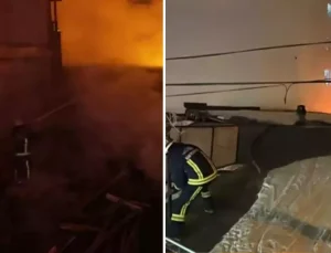 Gece yarısı korkutan yangın! Çok sayıda işyeri zarar gördü