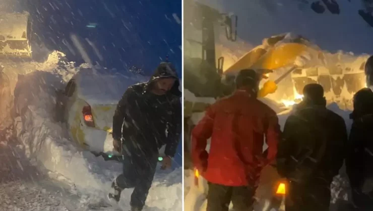 Hakkari’de çığ paniği: Otomobilde mahsur kalan 3 kişi kurtarıldı