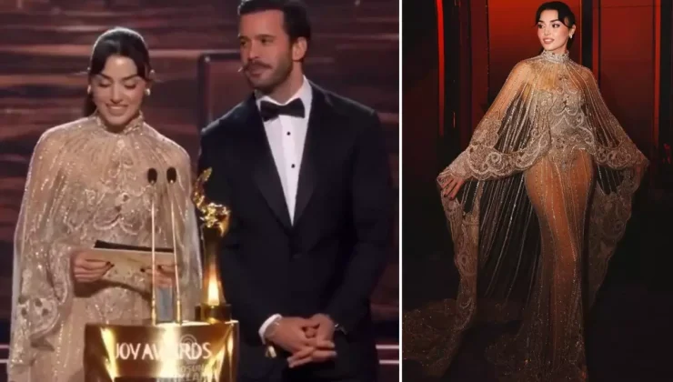 Hande Erçel Suudi Arabistan’daki ödül töreninde Arapça konuştu