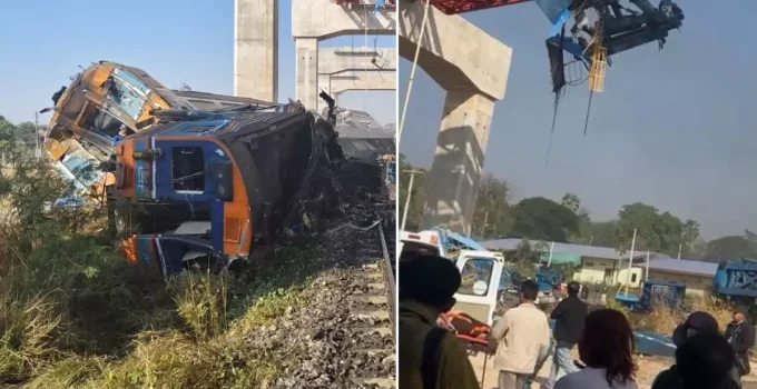 İnşaat vinci trenin üzerine devrildi! 22 kişi öldü, onlarca yaralı var