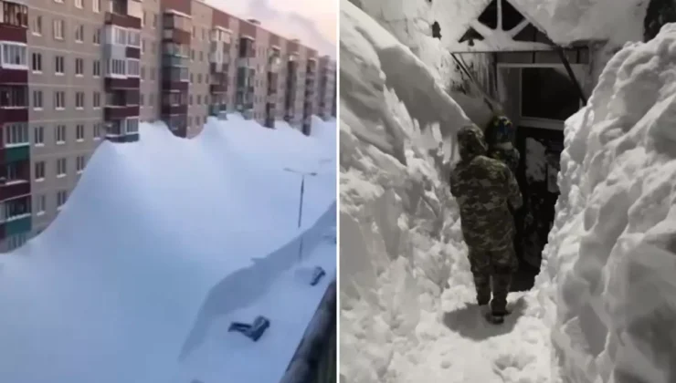 Kamçatka’da buzul çağını aratmayan görüntüler! Kar kalınlığı 4. kata kadar çıktı