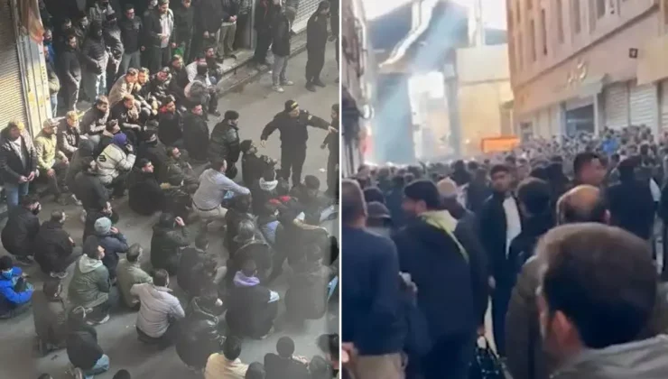 Komşuda tansiyon yüksek! Kapalı Çarşı esnafı protestolara katılıp "Özgürlük" sloganı attı