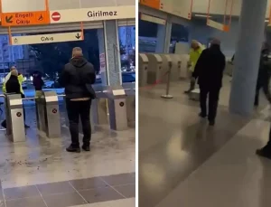 Metroda arbede! Güvenlik görevlilerine böyle saldırdılar
