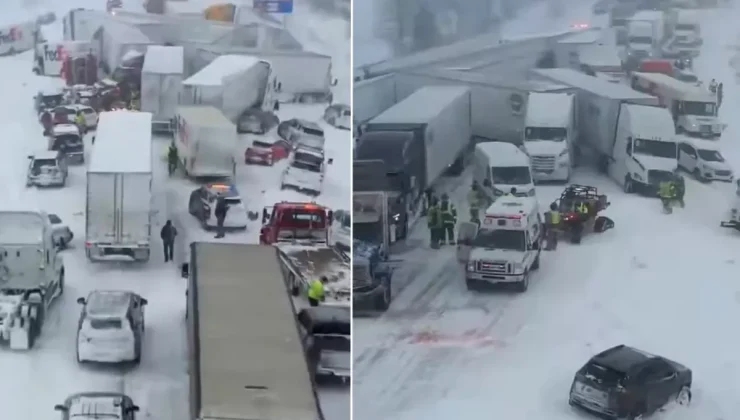 Otoyol savaş alanına döndü: 100’den fazla araç birbirine girdi