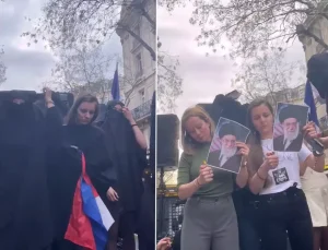 Parisli kadınlar İranlı hemcinsleri için soyundu
