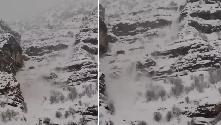 Şırnak’ta çığ düşme anı kameraya yansıdı