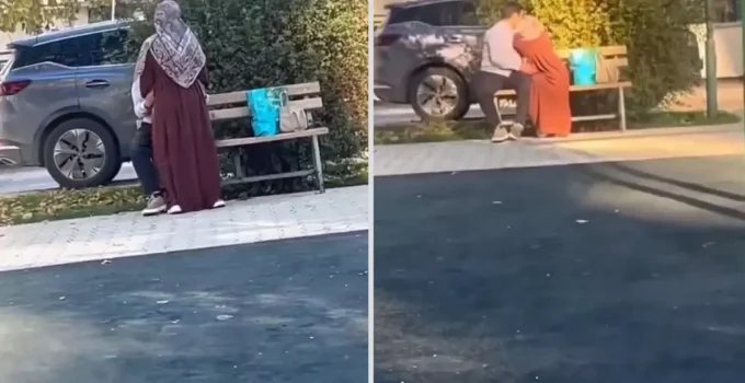 Sokak ortasında rezil görüntü! Kimseye aldırış etmediler