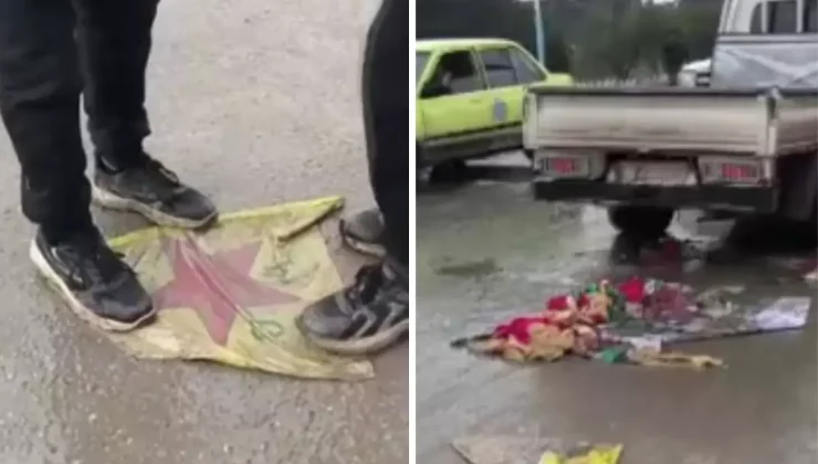 Suriye ordusu kontrolü sağladı! Halk, terör örgütü bayraklarını parçaladı