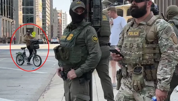 Trump’ın polisleri kendilerine laf atan bir kişiyi kovaladı ancak yakalayamadı
