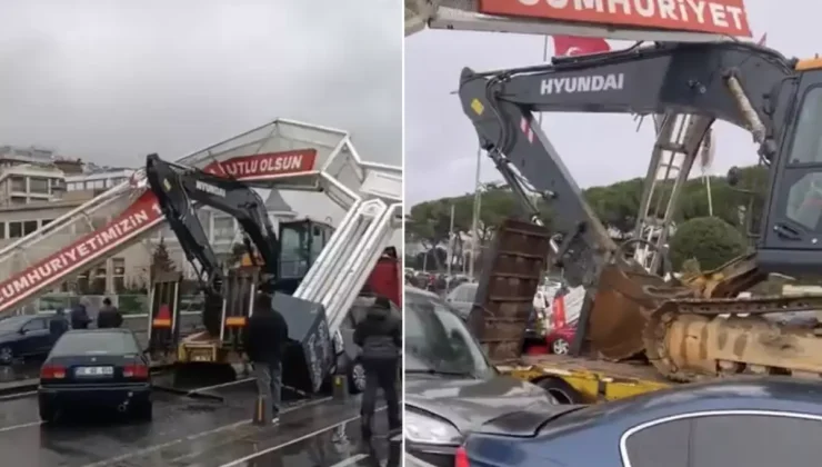 Üsküdar’da akılalmaz kaza: Ekskavatör ortalığı savaş alanına çevirdi