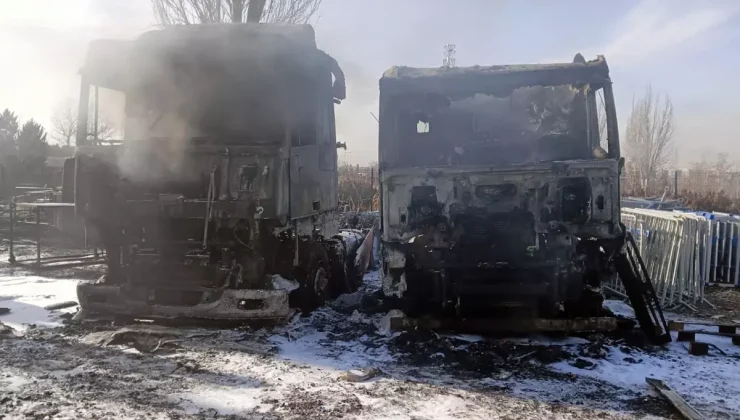 Yediemin otoparkında alkol yüklü tırlar yandı