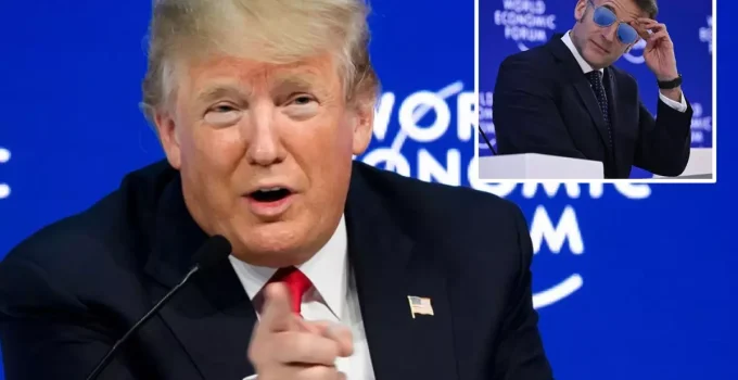 Yeni tarzı Macron’u Trump’ın diline düşürdü! Konuşmasına ara verip dalgasını geçti